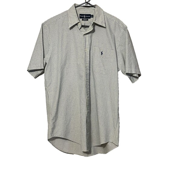 Ralph Lauren Other - RALPH LAUREN Button Up Shirt Adult Medium Yellow Blue Striped Short Sleeve Mens